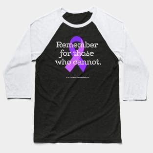 End Alz Shirt Remember for those with Alzheimers Awareness Baseball T-Shirt